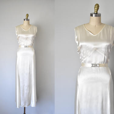 Courtauld  1930s wedding gown, satin wedding dress, art deco, the great gatsby 