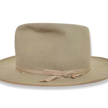Vintage 1940s/1950s BORSALINO Thin Ribbon Fedora ~ size 7 1/4 to 7 3/8 ~ Open Road Clone ~ Cowboy Hat ~ Wide Brim / Bound Edge ~ 