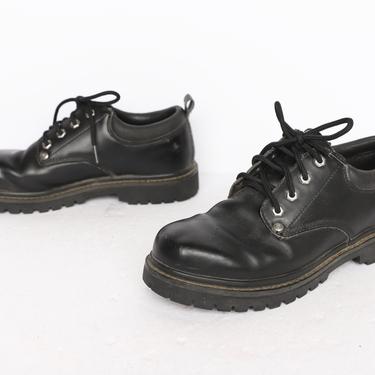 VINTAGE mens size 9 1/2 SKECHERS doc marten style NIRVANA grunge lace up rustic black boots 