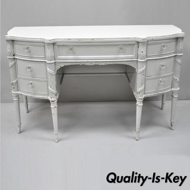 Antique French Victorian Style Demilune Vanity Table Writing Desk to Refurbish