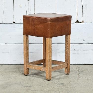 Square Leather Counter Stool