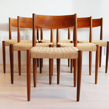 6 Danish Modern Frem Rojle Teak Dining Chairs Made in Denmark 