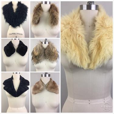 Vintage Real Fur and Faux Fur Collars - Lot of 7 