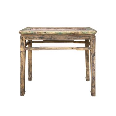 Chinese Rustic Rough Wood Distressed Console Altar Side Table cs7233E 