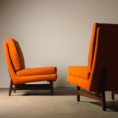 Jens Risom Design Bracket Back Lounge Chairs 