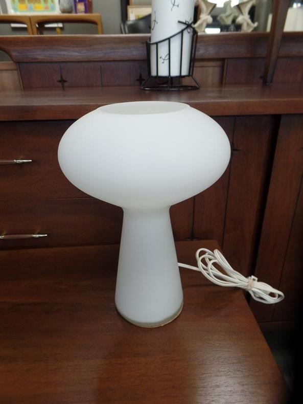 Danish Modern frosted glass table lamp
