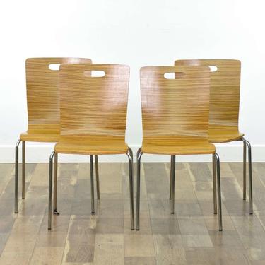 Set Of 4 Modernist Bentwood Dining Chairs