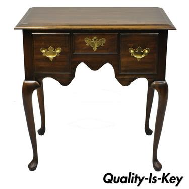 Harden Cherry Wood Queen Anne Lowboy Small Chest 3 Drawer Hall Console Table