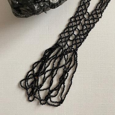 Victorian Jet Beaded 20” Mourning Necklace 19th Century 