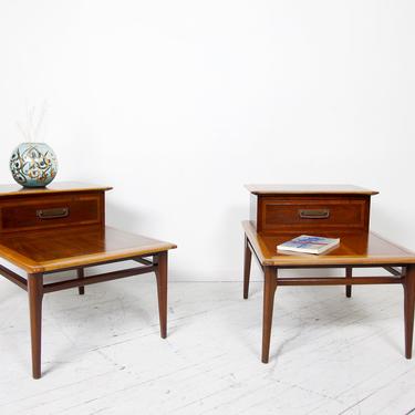 Vinage pair of MCM step side / end tables by Lane Furniture in VA | Free delivery in NYC and Hudson areas 