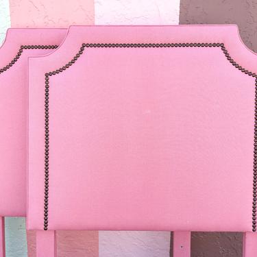 Pair of Pink Chic Twin upholstered Headboards