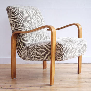 Thonet Lounge Chair w Zebra Upholstery