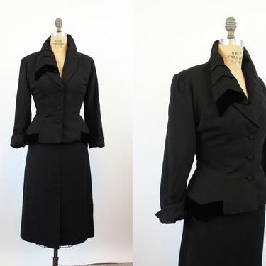 1950s Lilli Ann ASYMMETRICAL LAPELS velvet jacket medium | new fall 
