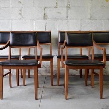 Mid Century Modern Walnut Dining Chairs, Set of 6