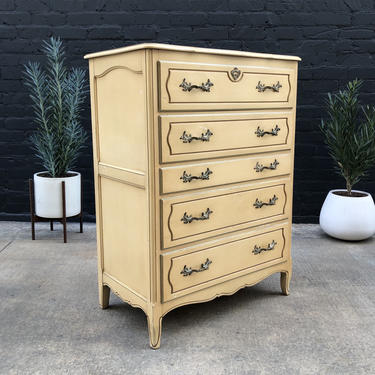 Vintage French Provincial Highboy Chest of Drawer 
