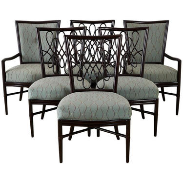 Set of Six Barbara Barry for McGuire Rattan Dining Chairs by ErinLaneEstate