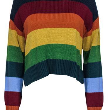 Staud - Multicolor Striped Merino Wool Blend Crewneck Sweater Sz S