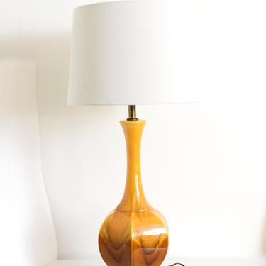 vintage ceramic drip glaze lamp 