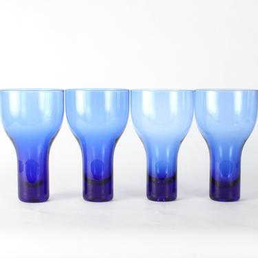Cobalt Blue Glassware, Vintage Glassware, Wine Glasses, Wine Goblets, Goblets, Vintage Glass, Cobalt Blue Wine Glasses, Cobalt, Set of 4 