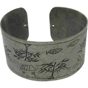 70s Hand Etched Cuff