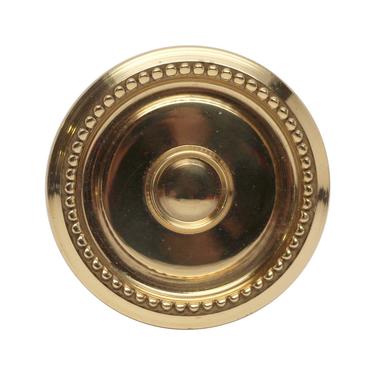 Vintage Polished Brass Beaded Concentric Entry Door Knob