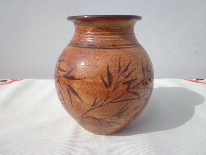 Pottery Craft USA Mid Century Modern Ceramic Vase Awesome Glaze Bennett Welsh