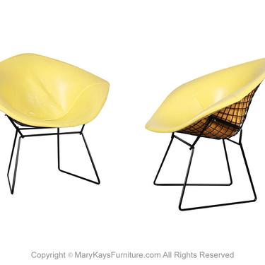 Pair Mid Century Harry Bertoia Knoll Diamond Chairs 