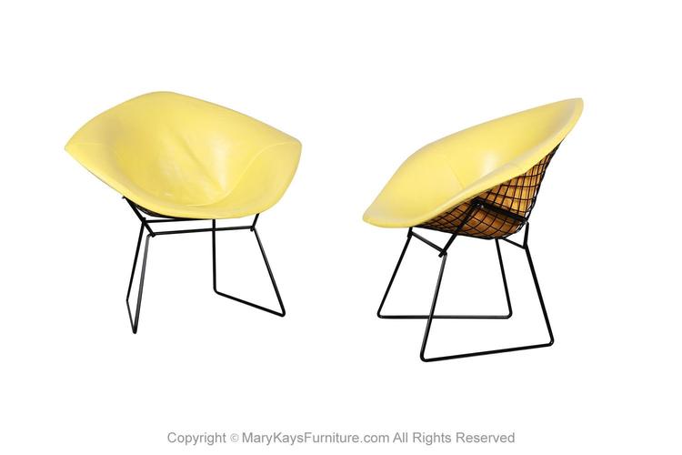 Pair Mid Century Harry Bertoia Knoll Diamond Chairs 