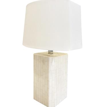 Karl Springer Style Tessellated Bone Table Lamp