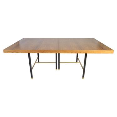 Harvey Probber Rosewood and Mahogany Dining Table with Brass Accents