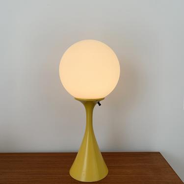 1960s Yellow laurel Lamp with Original Frosted Glass Orb