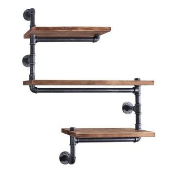 Custom Wood + Pipe Shelving Unit - Reclaimed Wood &amp; Pipe Shelf 