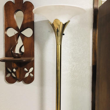 Vintage Brass Floor Lamp Stiffel Lily 