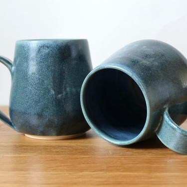 Blue Ombre Coffee Mug, Handmade Mug, Pottery, Coffee Cup 