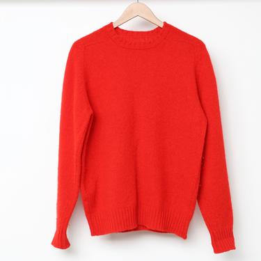 vintage red SHETLAND wool KURT COBAIN men's grunge sweater 1990s -- men's size medium 