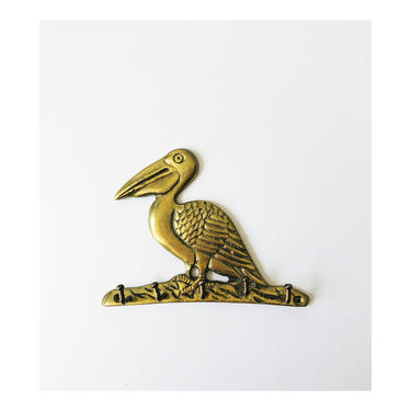 Vintage Brass Pelican Key Rack 