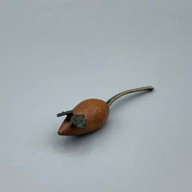 Tiny Teak &amp; Leather Mouse 