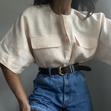 vintage ELLEN TRACY linen minimalist sack blouse 