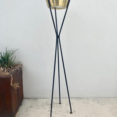Brass & Iron Floor Lamp by Gerald Thurston for Lightolier