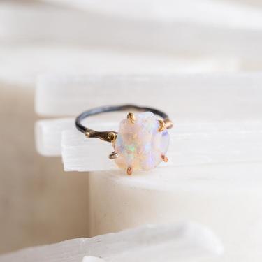 14KT-18KT Gold, Sterling Silver and Australian Opal Ring