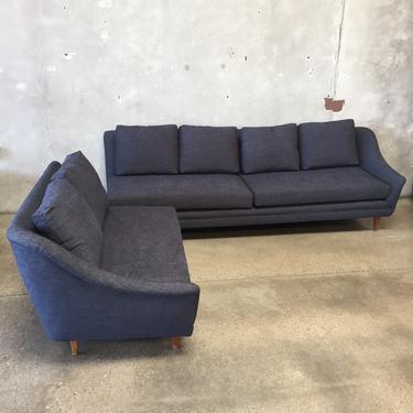 1960's Dux Style Two Piece Sofa - New Upholstery