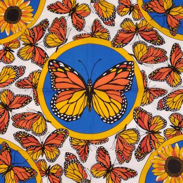 90s Monarch Butterfly Bandana Square Scarf Vintage 