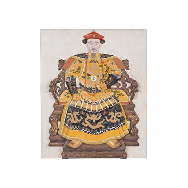 Chinese Emperor Wall Sculpture Plaster Relief 