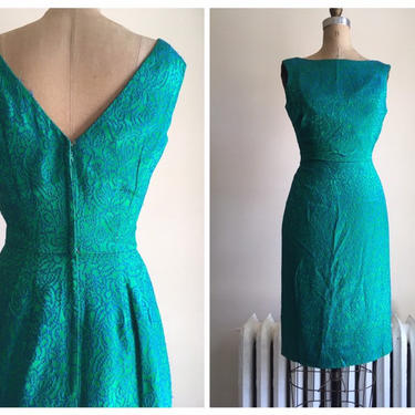 vintage 60s silk dress, Will Steinman Original dress / 50s 60s designer dress / emerald silk dress - vintage silk cocktail dress, 60s dress 