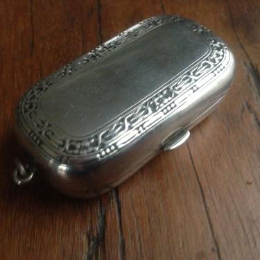 Sterling Silver Coin Case, Victorian Sterling Silver, Chatelaine Coin Keeper Holder, Monogrammed and Hallmarked 