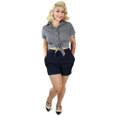 Black and White or Pink Gingham Knot Top XS-3XL 