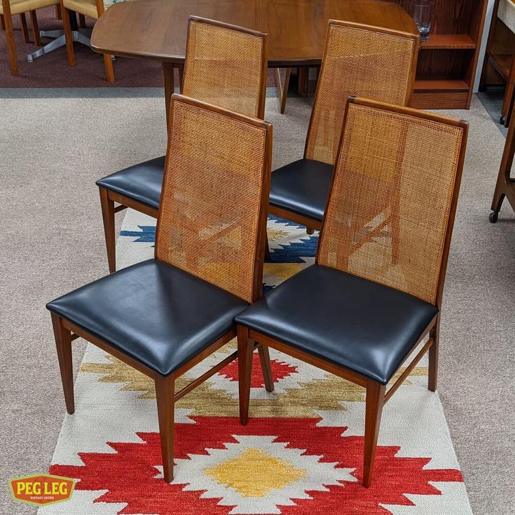 Set of 4 walnut dining chairs from the 'Esprit' collection by Dillingham