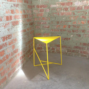 Modern Geometric Steel Side Table with Triangle Top 