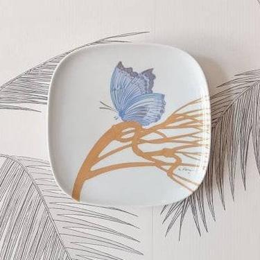 Vintage Decorative Plate, Butterfly motif, Rosenthal Studio, Alain Le Foll, made in Germany, circa 60's 