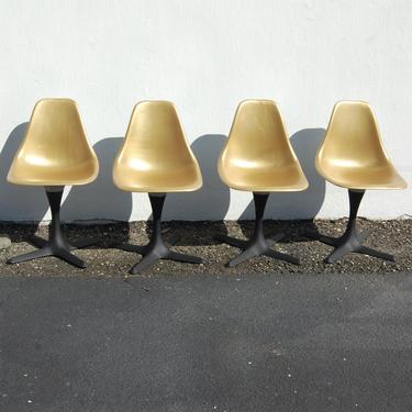 Vintage Mid Century Gold Molded Chairs